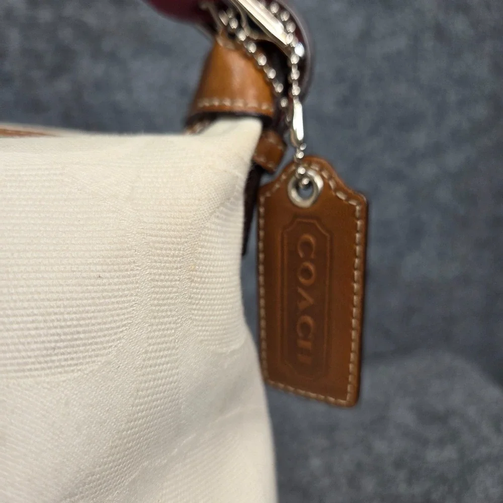 Coach Vintage Canvas Leather Bag Mini Sufflette Baguette Purse Patriotic y2k